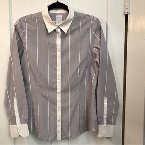 Brooks Brothers 346 blue striped button down shirt